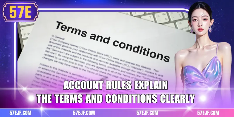 Account rules explain the terms and conditions clearly