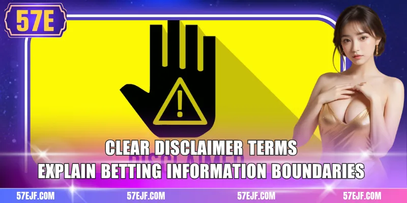Clear disclaimer terms explain betting information boundaries