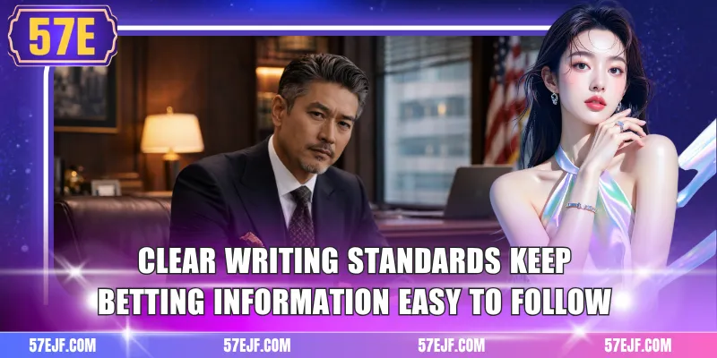 Clear writing standards keep betting information easy to follow