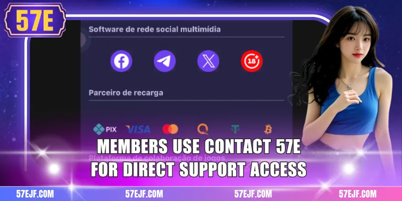 Members use contact 57e for direct support access